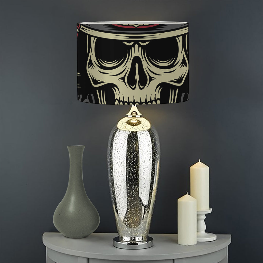 Samurai Warrior Skull Print Drum Lamp Shade