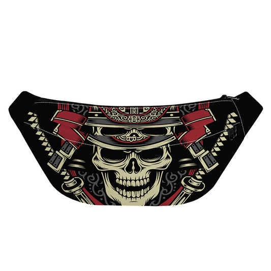 Samurai Warrior Skull Print Fanny Pack