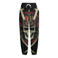 Samurai Warrior Skull Print Fleece Lined Knit Pants