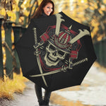 Samurai Warrior Skull Print Foldable Umbrella