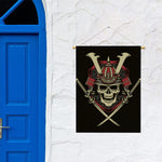 Samurai Warrior Skull Print Garden Flag