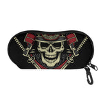 Samurai Warrior Skull Print Glasses Case