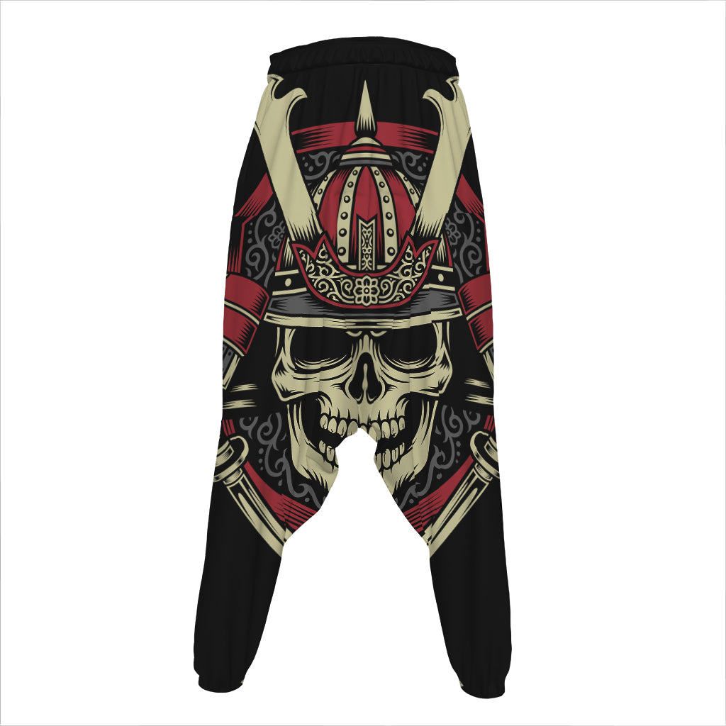 Samurai Warrior Skull Print Hammer Pants
