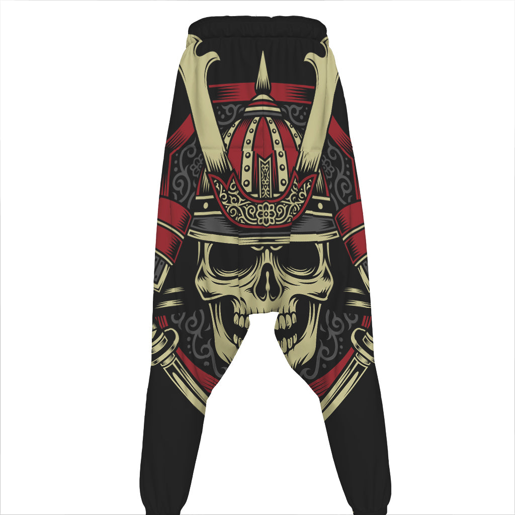 Samurai Warrior Skull Print Hammer Pants