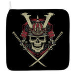 Samurai Warrior Skull Print Hand Towel