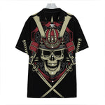 Samurai Warrior Skull Print Hawaiian Shirt