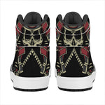 Samurai Warrior Skull Print High Top Leather Sneakers