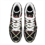 Samurai Warrior Skull Print High Top Leather Sneakers