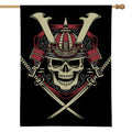Samurai Warrior Skull Print House Flag