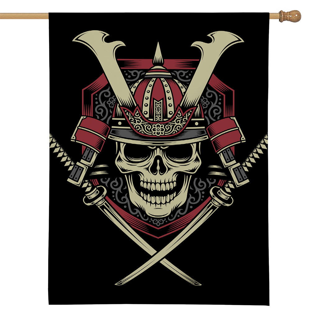 Samurai Warrior Skull Print House Flag