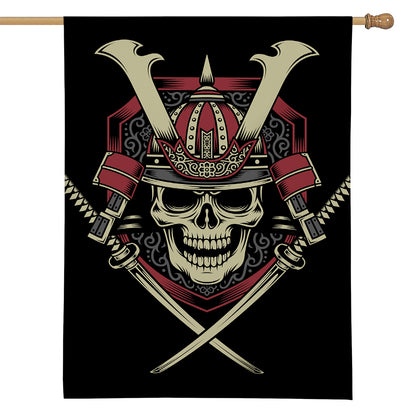 Samurai Warrior Skull Print House Flag