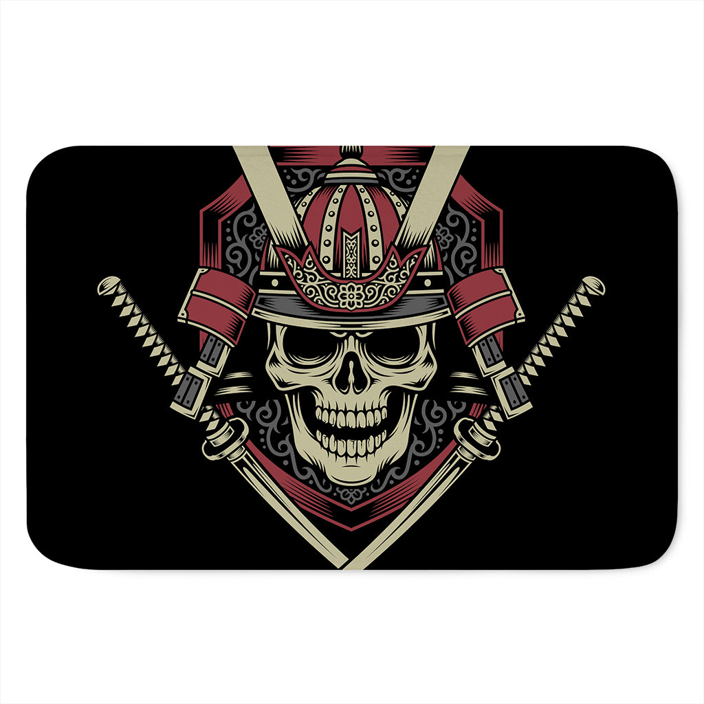 Samurai Warrior Skull Print Indoor Door Mat
