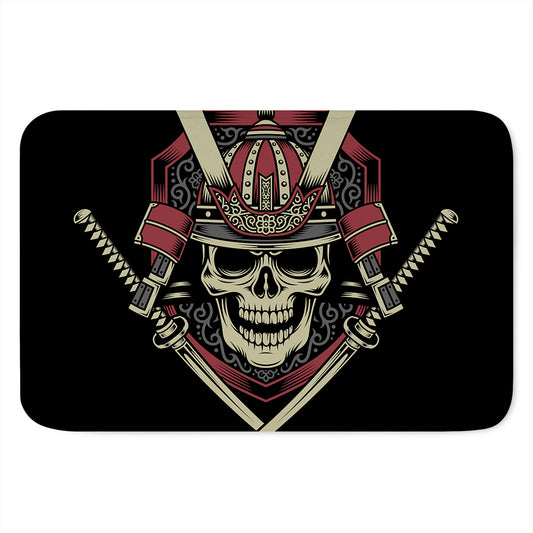 Samurai Warrior Skull Print Indoor Door Mat