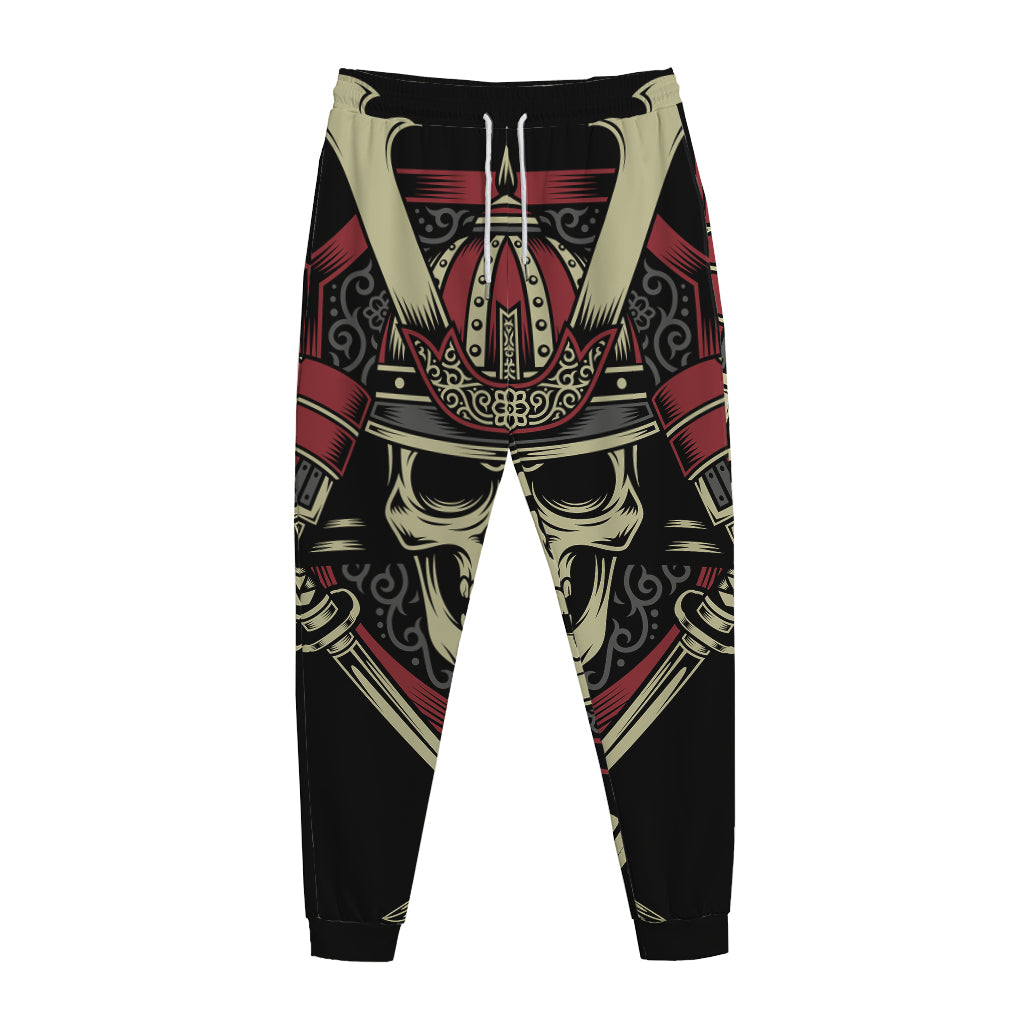 Samurai Warrior Skull Print Jogger Pants
