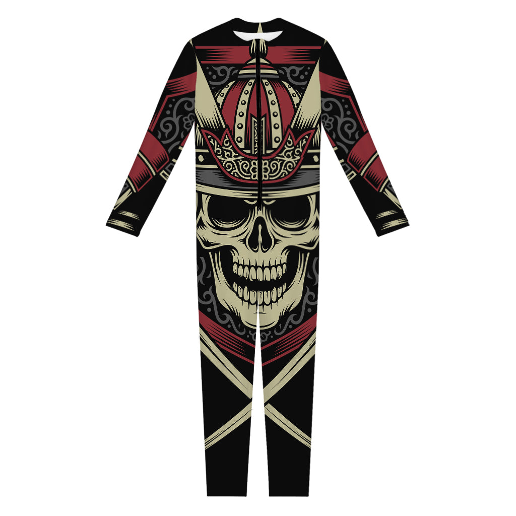 Samurai Warrior Skull Print Jumpsuit