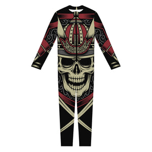 Samurai Warrior Skull Print Jumpsuit