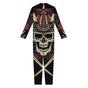 Samurai Warrior Skull Print Jumpsuit