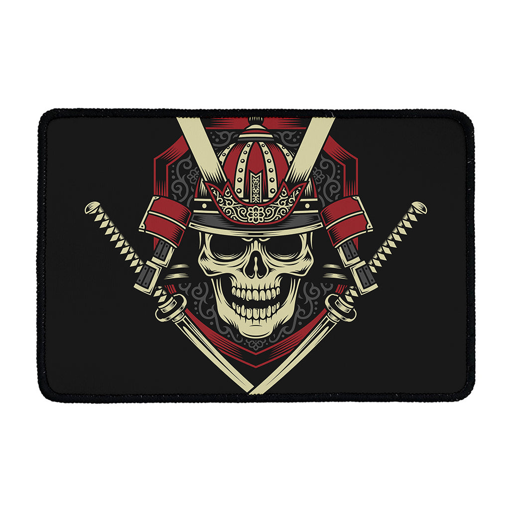 Samurai Warrior Skull Print Kitchen Mat