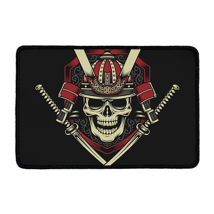 Samurai Warrior Skull Print Kitchen Mat