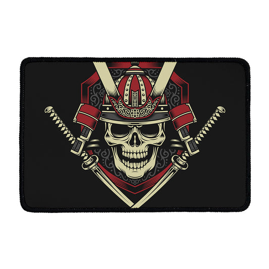 Samurai Warrior Skull Print Kitchen Mat