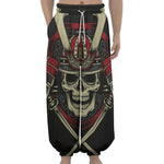 Samurai Warrior Skull Print Lantern Pants