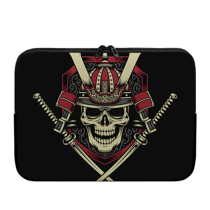 Samurai Warrior Skull Print Laptop Sleeve
