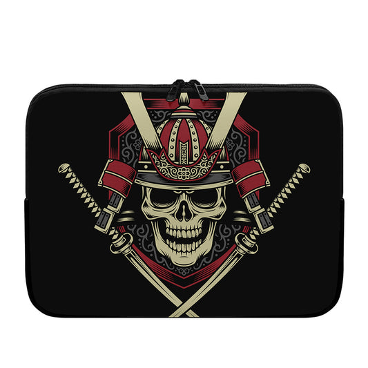 Samurai Warrior Skull Print Laptop Sleeve