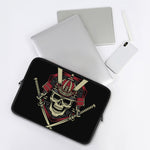 Samurai Warrior Skull Print Laptop Sleeve