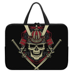 Samurai Warrior Skull Print Laptop Sleeve With Handle