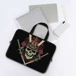 Samurai Warrior Skull Print Laptop Sleeve With Handle