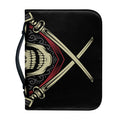 Samurai Warrior Skull Print Leather Bible Cover