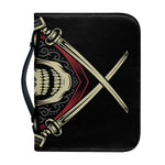 Samurai Warrior Skull Print Leather Bible Cover