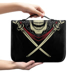 Samurai Warrior Skull Print Leather Bible Cover
