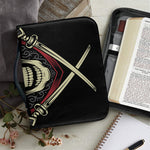 Samurai Warrior Skull Print Leather Bible Cover