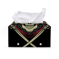 Samurai Warrior Skull Print Leather Tissue Box Cover