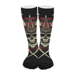 Samurai Warrior Skull Print Long Socks
