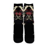 Samurai Warrior Skull Print Long Socks
