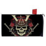Samurai Warrior Skull Print Mailbox Cover