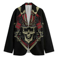 Samurai Warrior Skull Print Men's Blazer