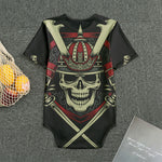 Samurai Warrior Skull Print Men's Bodysuit