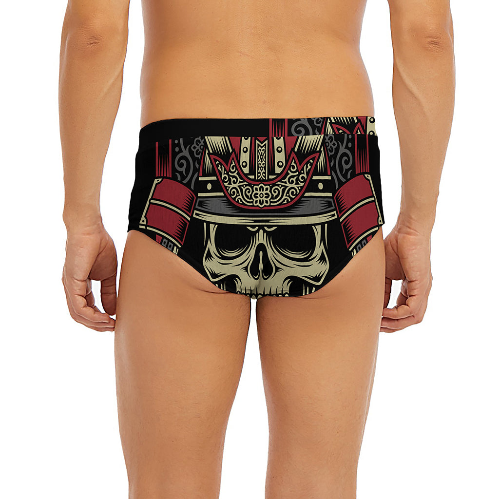 Samurai Warrior Skull Print Men's Briefs