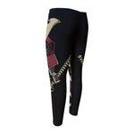 Samurai Warrior Skull Print Men's Compression Pants