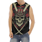 Samurai Warrior Skull Print Men's Fitness Tank Top