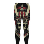 Samurai Warrior Skull Print Men's leggings
