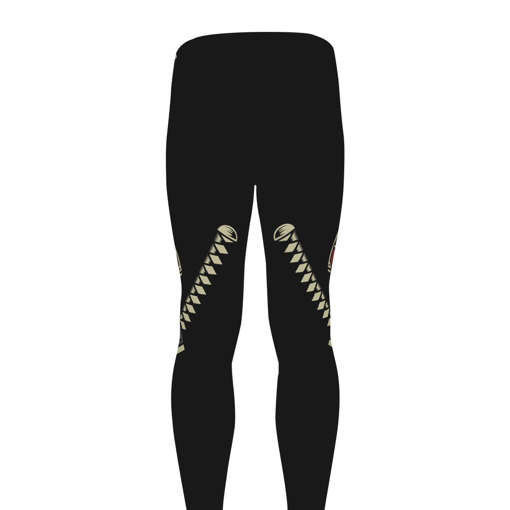 Samurai Warrior Skull Print Men's leggings