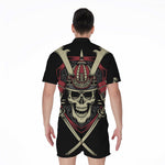 Samurai Warrior Skull Print Men's Rompers