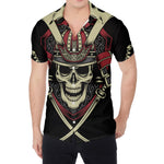 Samurai Warrior Skull Print Men's Shirt
