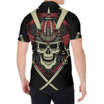 Samurai Warrior Skull Print Men's Shirt
