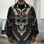 Samurai Warrior Skull Print Men's Shirt Jacket