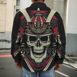 Samurai Warrior Skull Print Men's Shirt Jacket